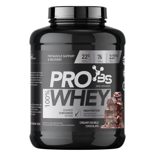Pro Whey 100% 2.27 kg Basic Supplements – protein surutke sa 22 g proteina i 5 g BCAA, minimalno šećera i odličan ukus