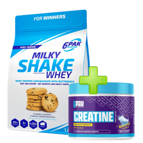 EBC93F8F-DB81-4786-8476-B96F5247438D milky whey creatine bundle - 6PAK Milky Shake Whey i Creatine Monohydrate + Taurine za snagu, oporavak i energiju