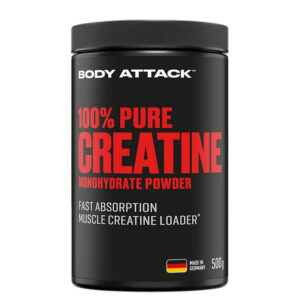 Body Attack 100% Pure Creatine Monohydrate Powder 500g - čist kreatin u prahu bez aditiva, za povećanje snage, energije i mišićne mase