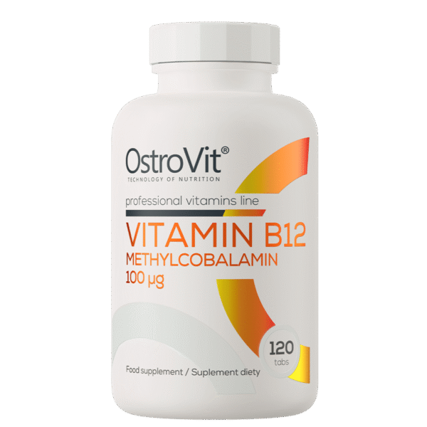 eng-pl-OstroVit-Vitamin-B12-Methylcobalamin-100-ug-120-tablets-27114-1 Vitamin B-12 je esencijalan, vodorastvorljiv vitamin koji ima ključnu ulogu u mnogim telesnim procesima