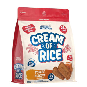 Applied Nutrition Cream of Rice 1kg – zdrav, brz i lako svarljiv obrok sa 25 g složenih ugljenih hidrata po porciji. Dostupan u ukusima Natural i Toffee Biscuit. Idealno za sportiste i svakodnevnu ishranu.